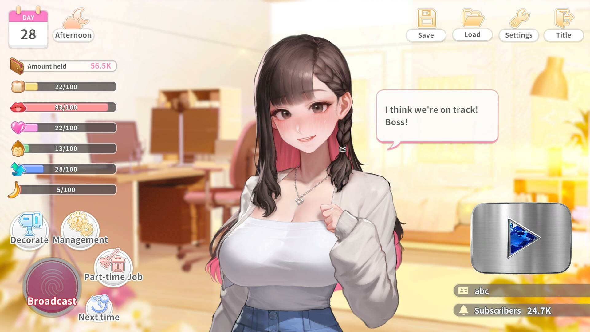 SLG/官中/动态丨直播开启！Vtuber培训/Streaming ON! VTuber Training v1.08 官方中文 【20260322】 游戏截图 1