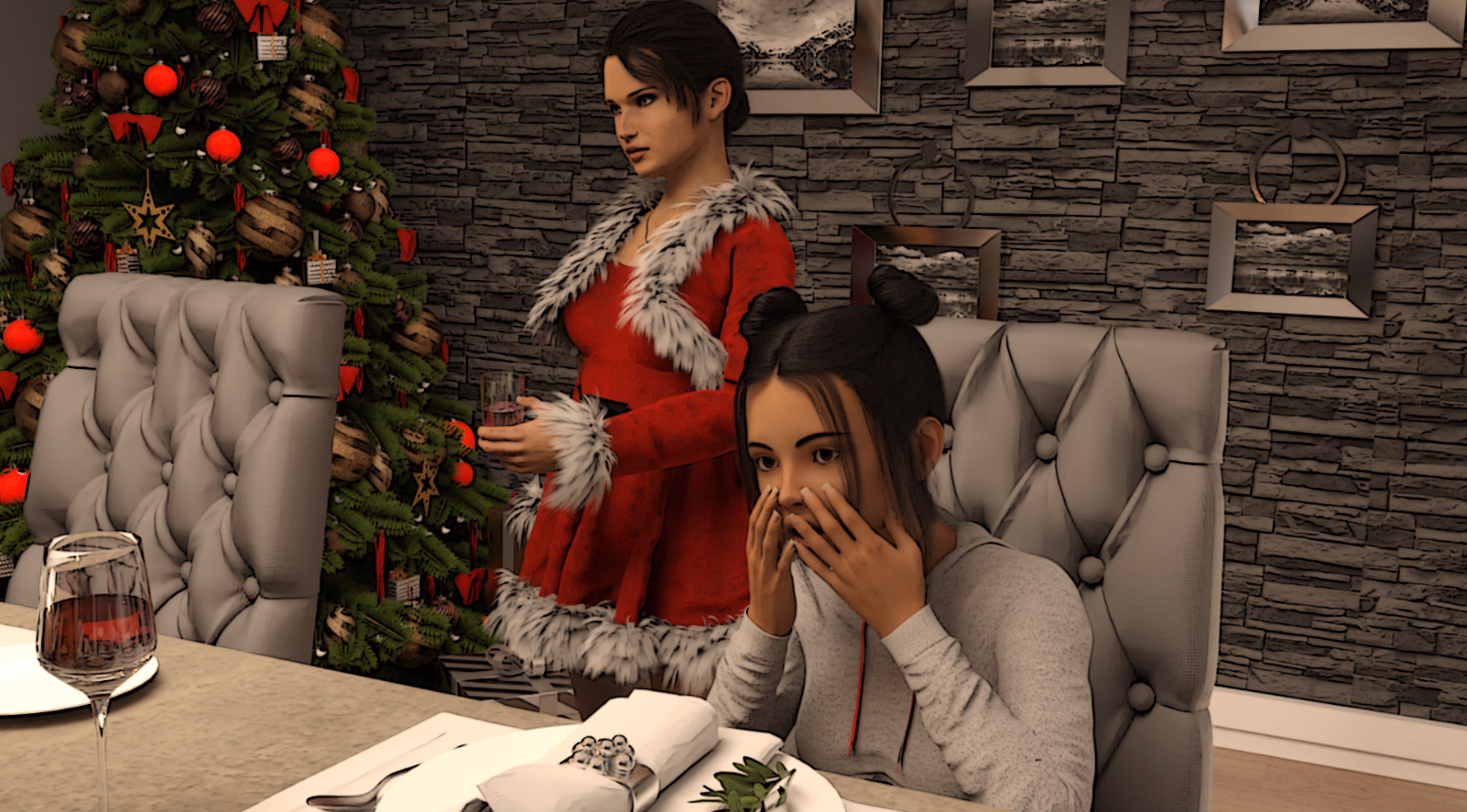 不可避免的关系：乱伦圣诞大餐（Inevitable Relations: X-Mas Special）v1.0 精翻汉化 游戏截图 3
