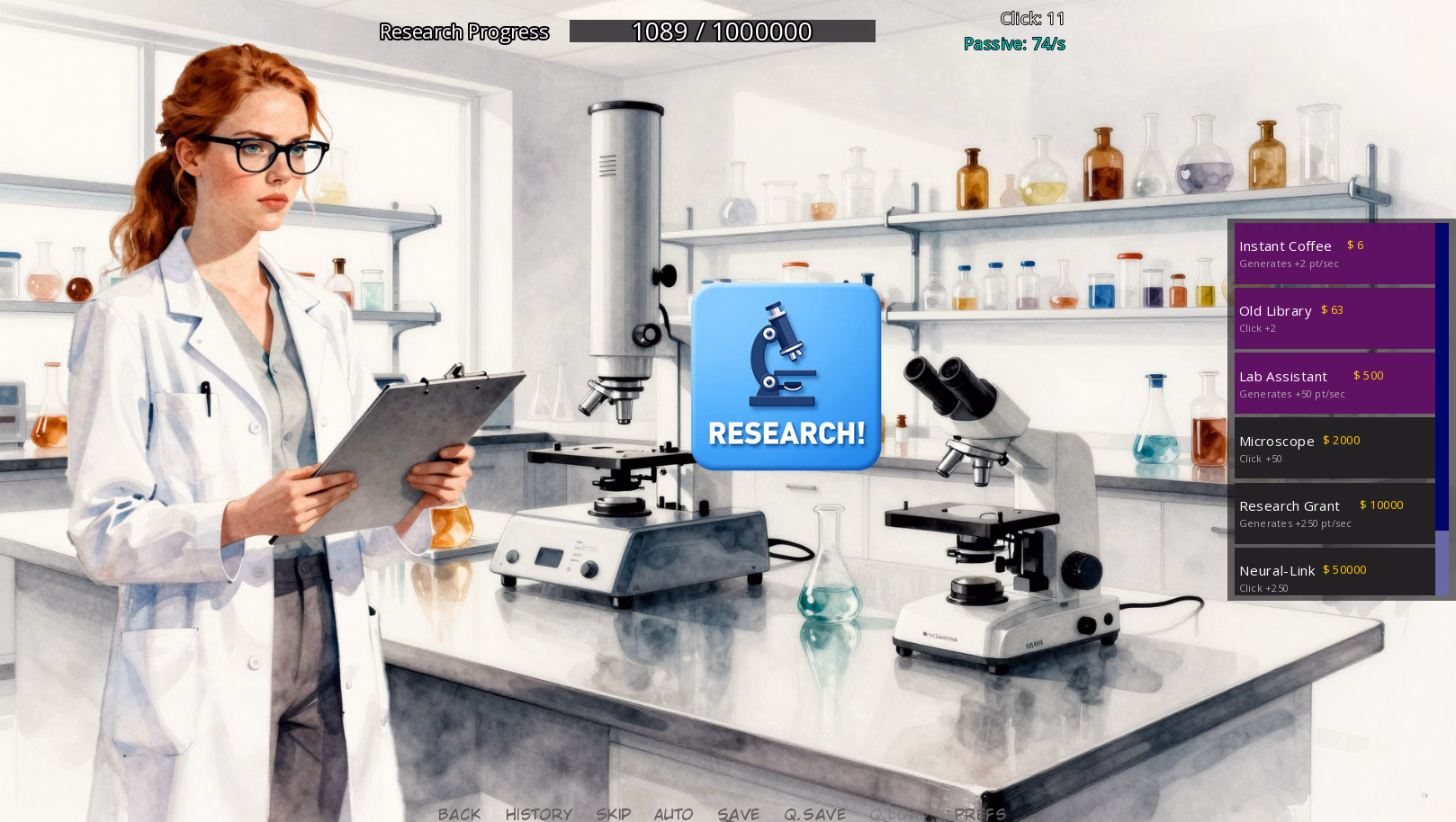 化学曲线点击：科学家的情色实验（Chemical Curvers Clicker）v0.7 精翻汉化 游戏截图 1